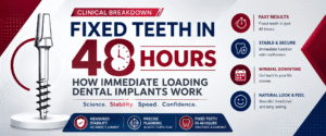 Read more about the article Fixed Teeth in 48 Hours: How Immediate Loading Dental Implants Work — A Clinical Breakdown