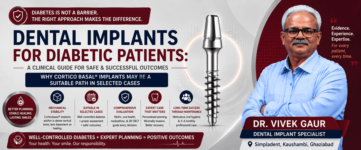 Read more about the article Dental Implants for Diabetic Patients: Why Corticobasal® Implants May Offer a Suitable Path in Selected Cases