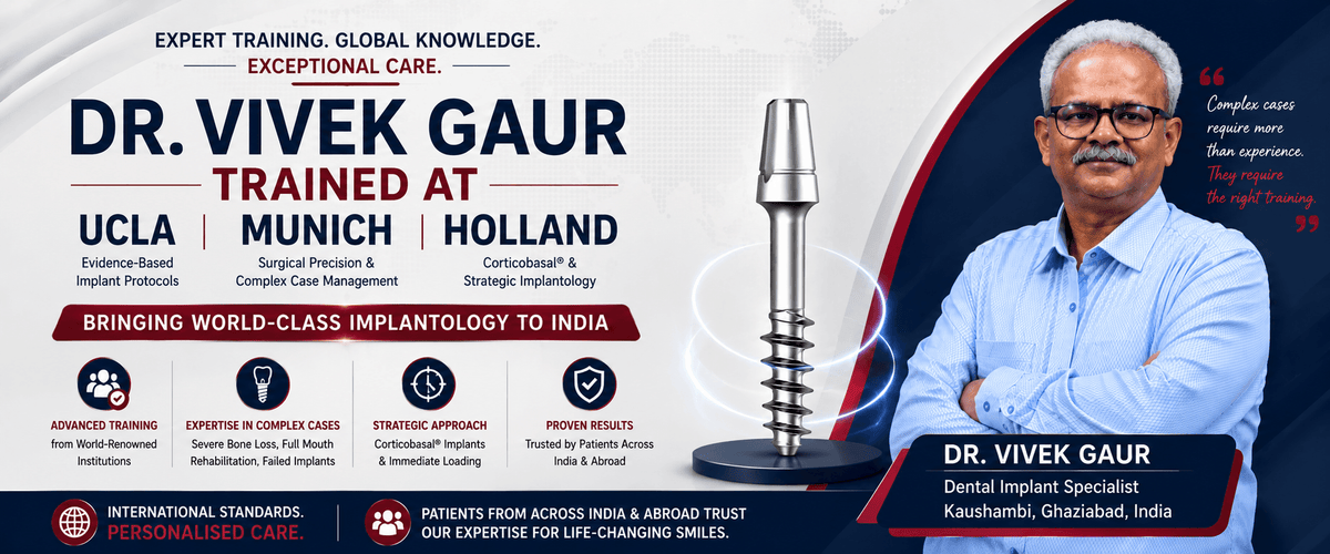 Read more about the article Indian Dental Implant Doctor- Dr. Vivek Gaur Trained at UCLA, Munich & Holland: Bringing World-Class Implantology to India