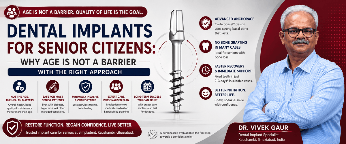 You are currently viewing Dental Implants for Senior Citizens in India: Why Age Is Not a Barrier with the Right Approach